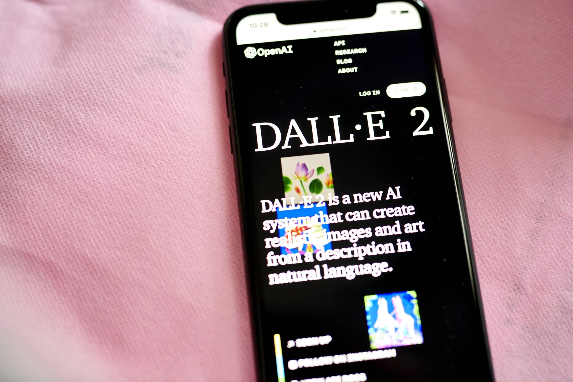 The OpenAI website Dall-E.