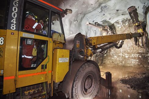Development drilling at Olympic Dam underground mine.