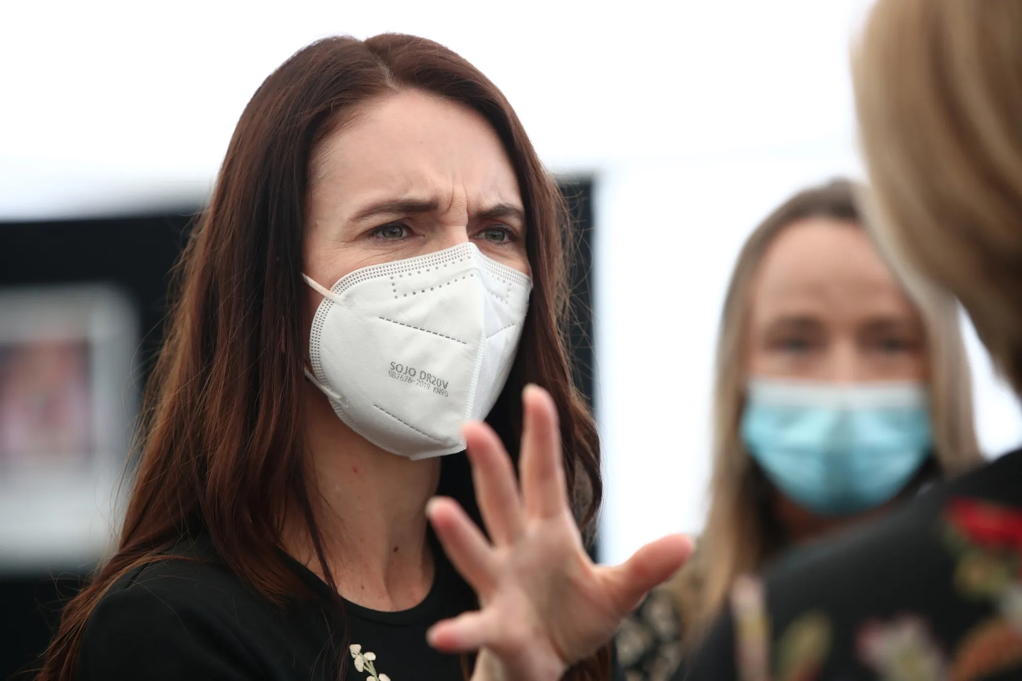 Jacinda Ardern at a new vaccination centre in Auckland on Feb. 4.