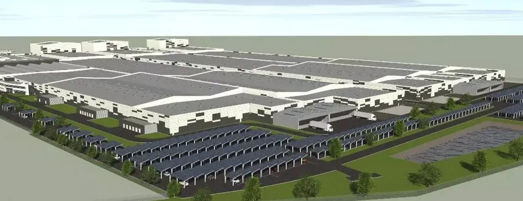 Illustration of the planned Automotive Cells Company gigafactory in France.