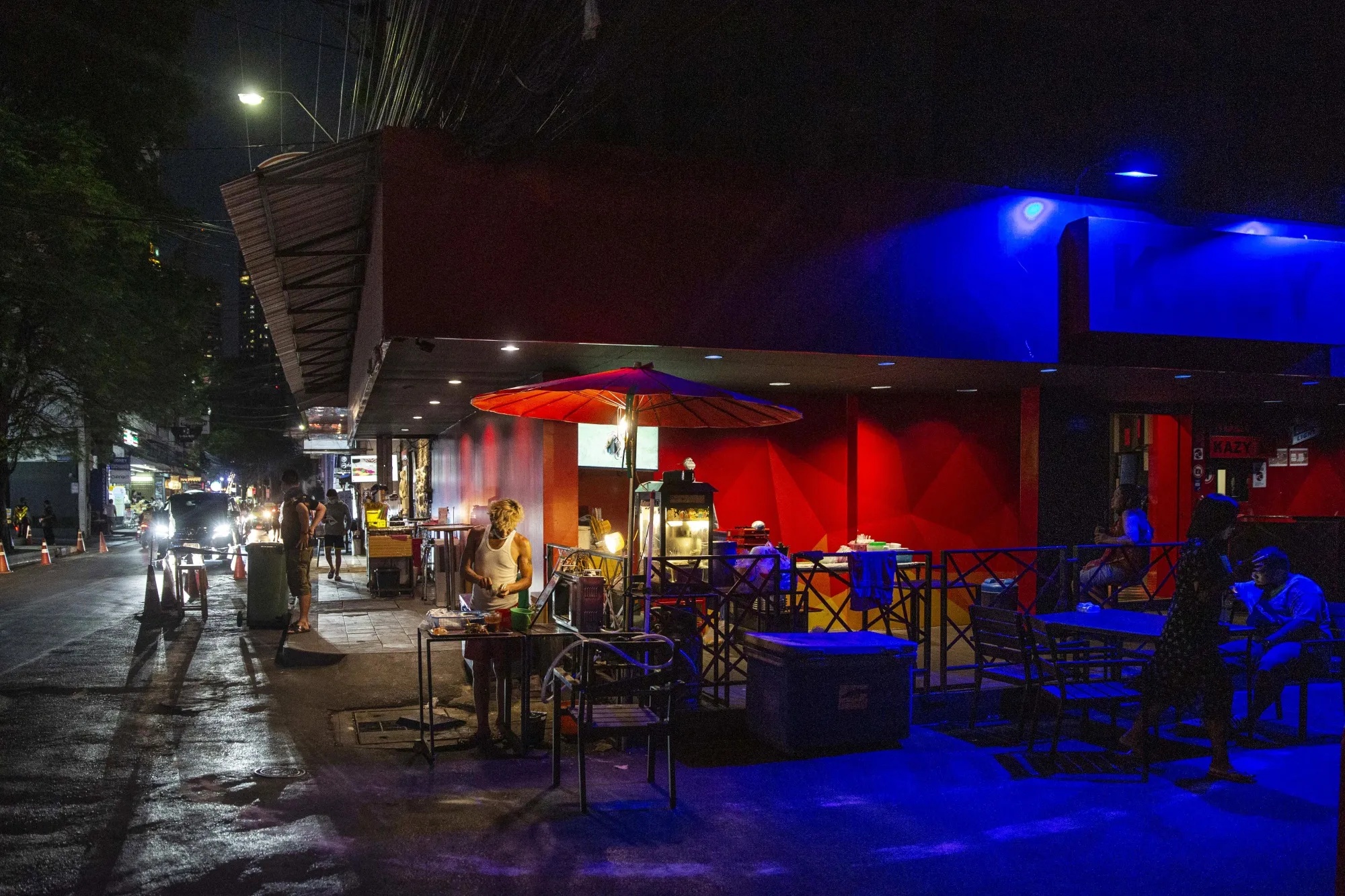 A near-empty Soi Cowboy street in Bangkok, Thailand, on Jan. 4.&nbsp;