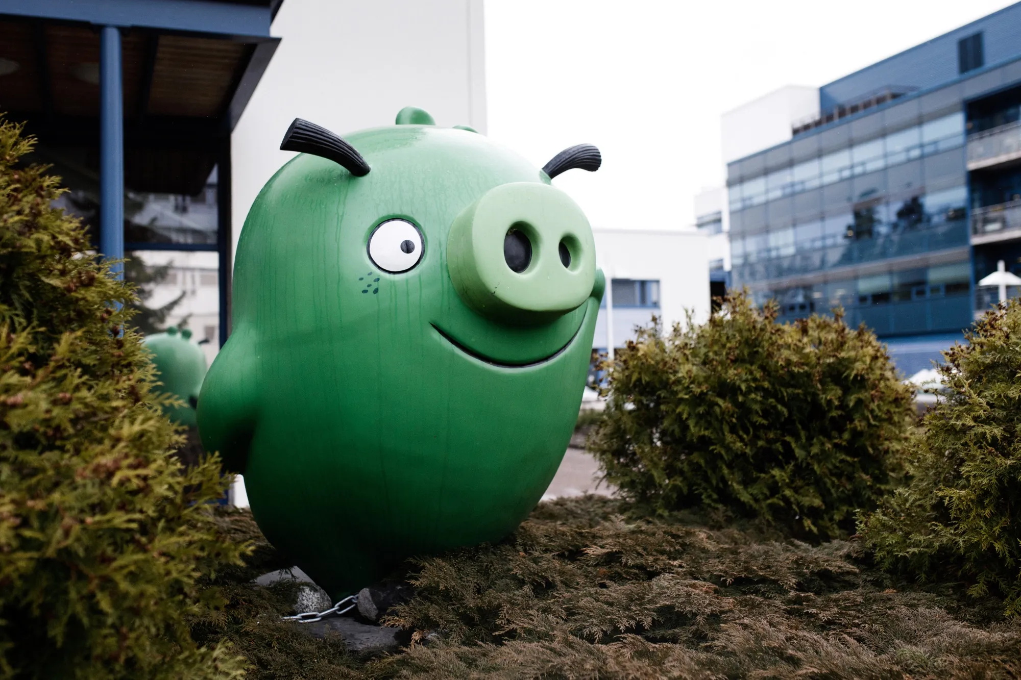 A model of Angry Birds character 'Bad Piggie' sits on display outside the Rovio Entertainment Oy headquarters in Espoo, Finland, on Thursday, Feb. 28, 2019.
