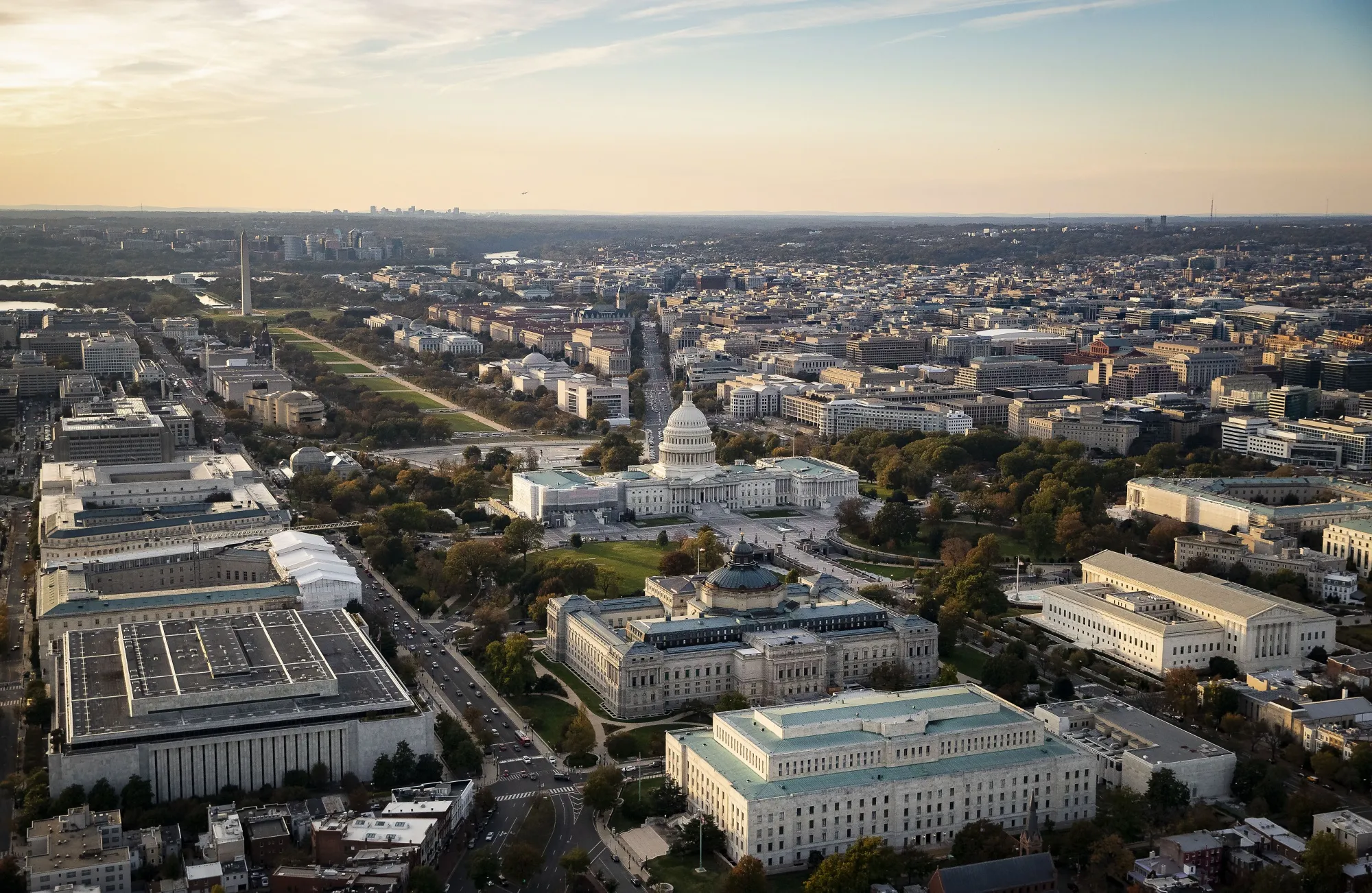 Aerial Views Of Washington As White House Open To Extending Shutdown Deadline