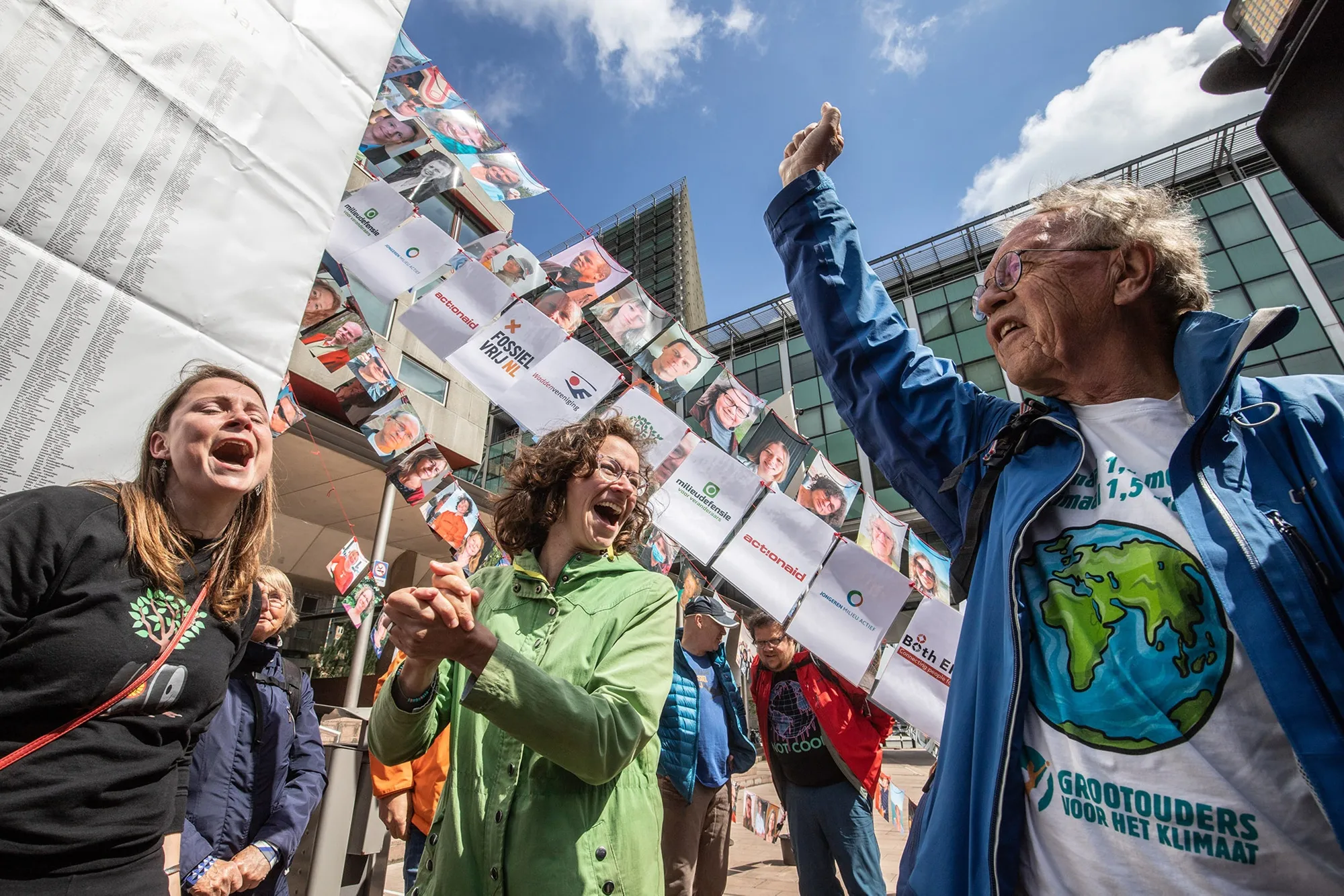 MilieuDefensie celebrate the verdict against Royal Dutch Shell Plc in The Hague, Netherlands, on May 26.