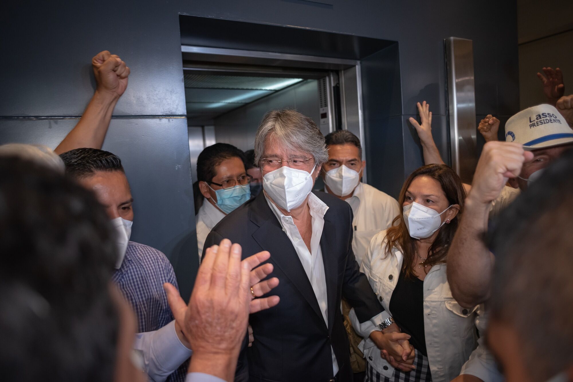 Guillermo Lasso after the first round of presidential elections in Guayaquil, Ecuador, on Feb. 7.