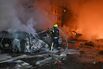 A firefighter at the site of a Russian attack in Kharkiv, Ukraine, in November.