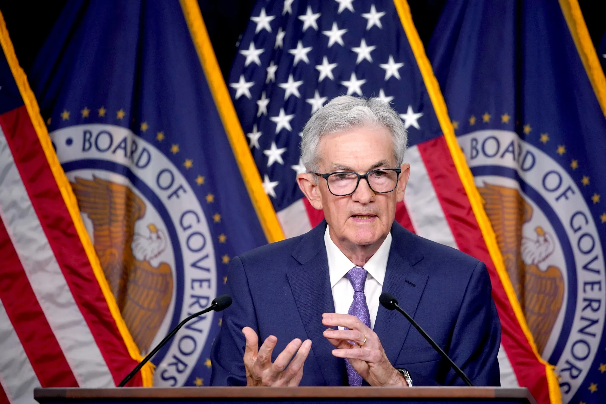Jerome Powell&nbsp;during a news conference following a Federal Open Market Committee&nbsp;meeting in Washington, DC on June 12.