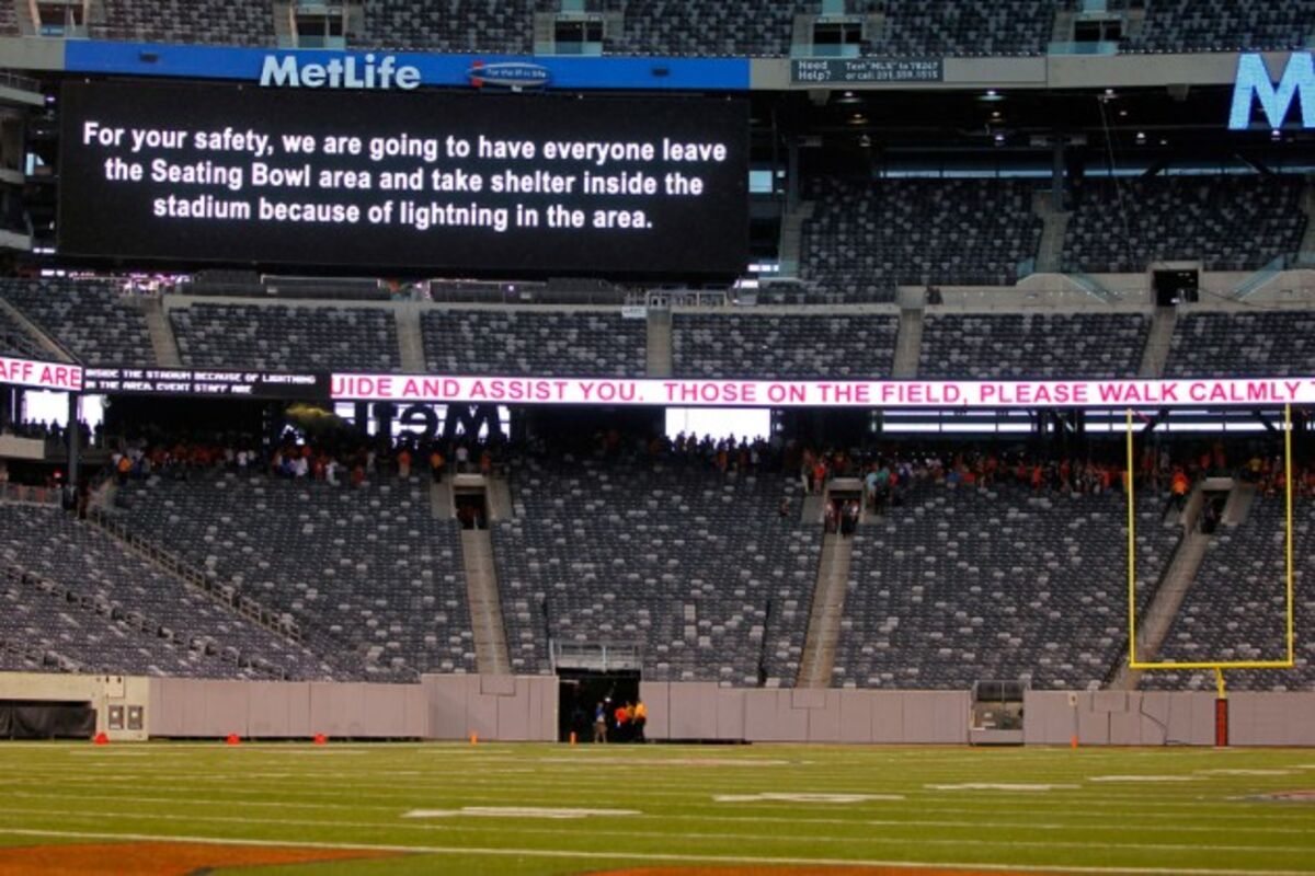 Football Fans Want To Know Why MNF Had Lightning Delay Despite A Dome