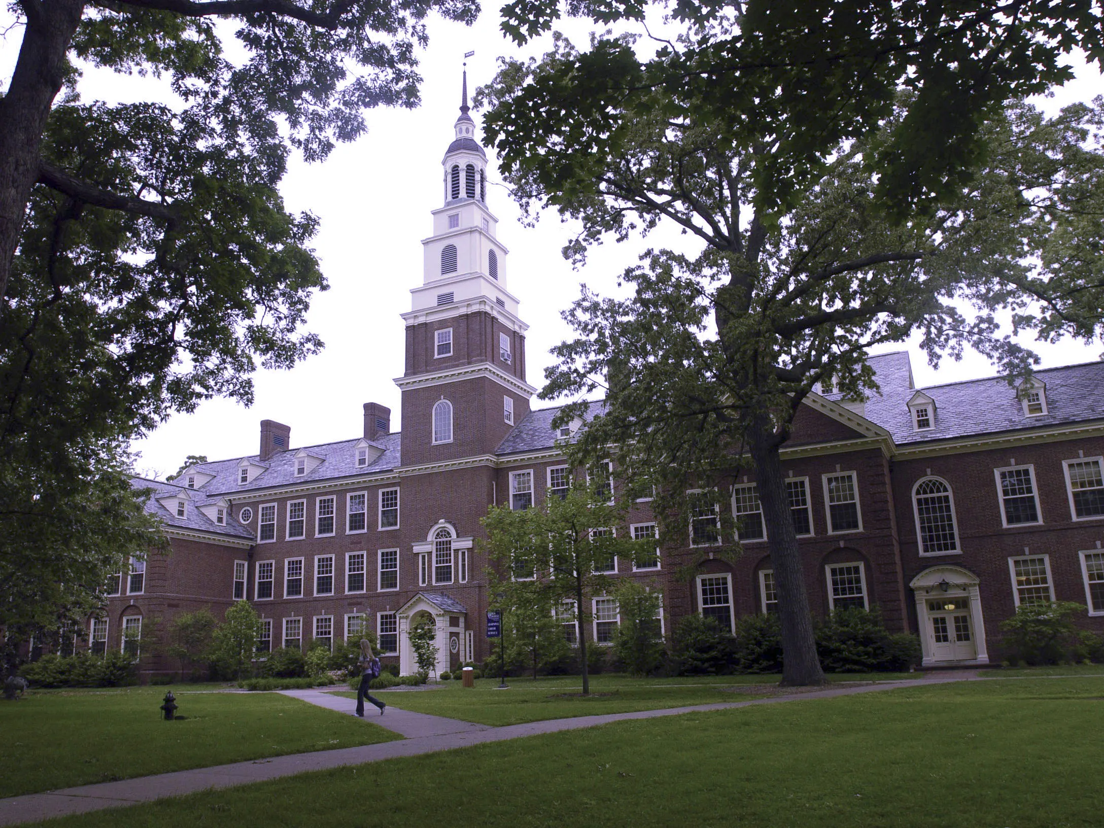 The Draper Building on campus at Berea College during finals week in Berea.