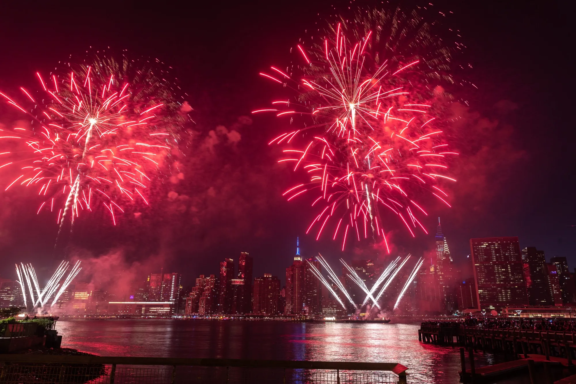 Fireworks during the Macy's Fourth of July celebration in New York, U.S., on Sunday, July 4, 2021.