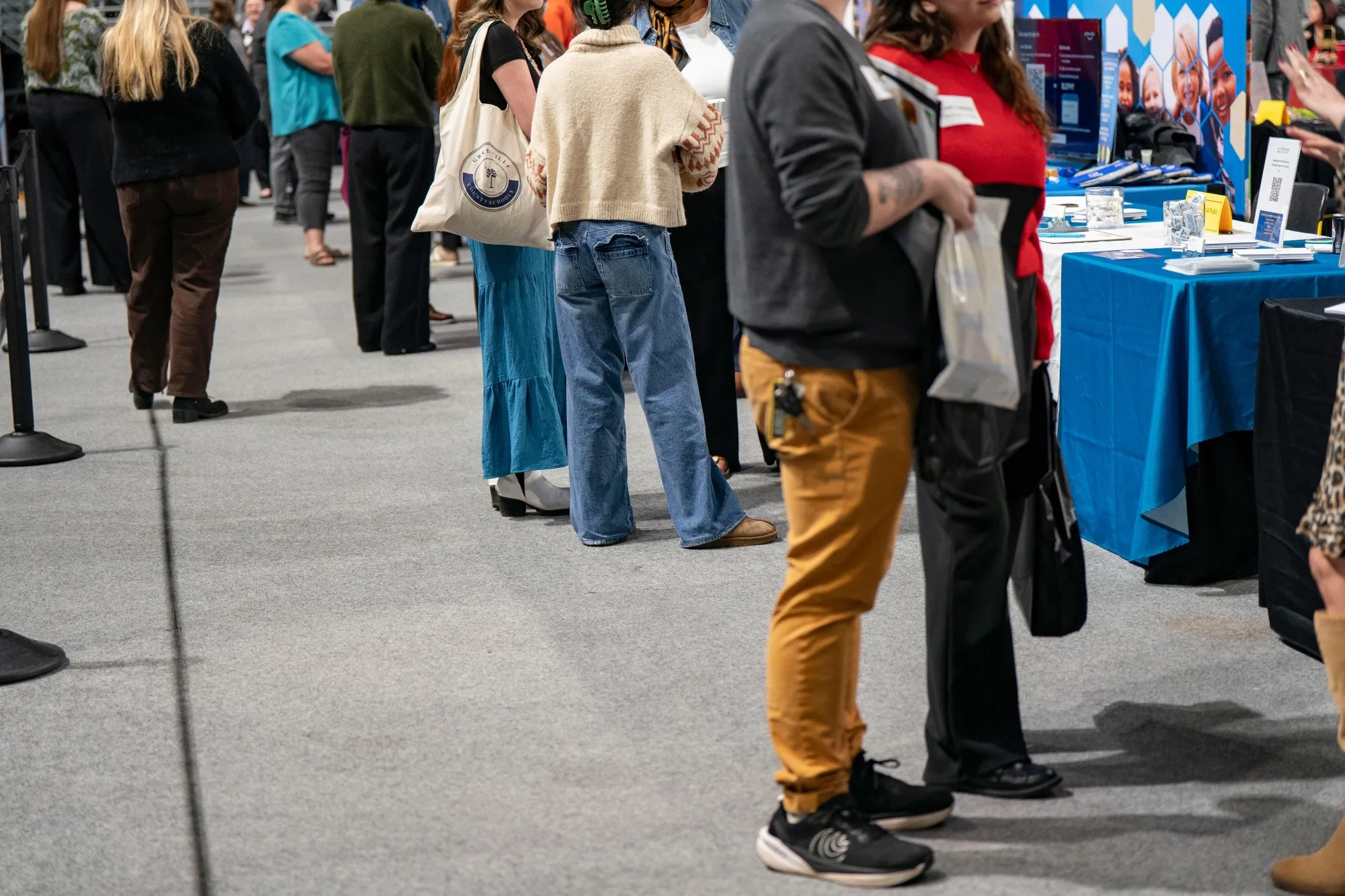 Jobseekers at the Appalachian State University internship and job fair in Boone, North Carolina.