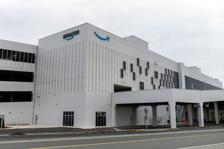 Amazon Delivery Facility As Construction Is Completed 