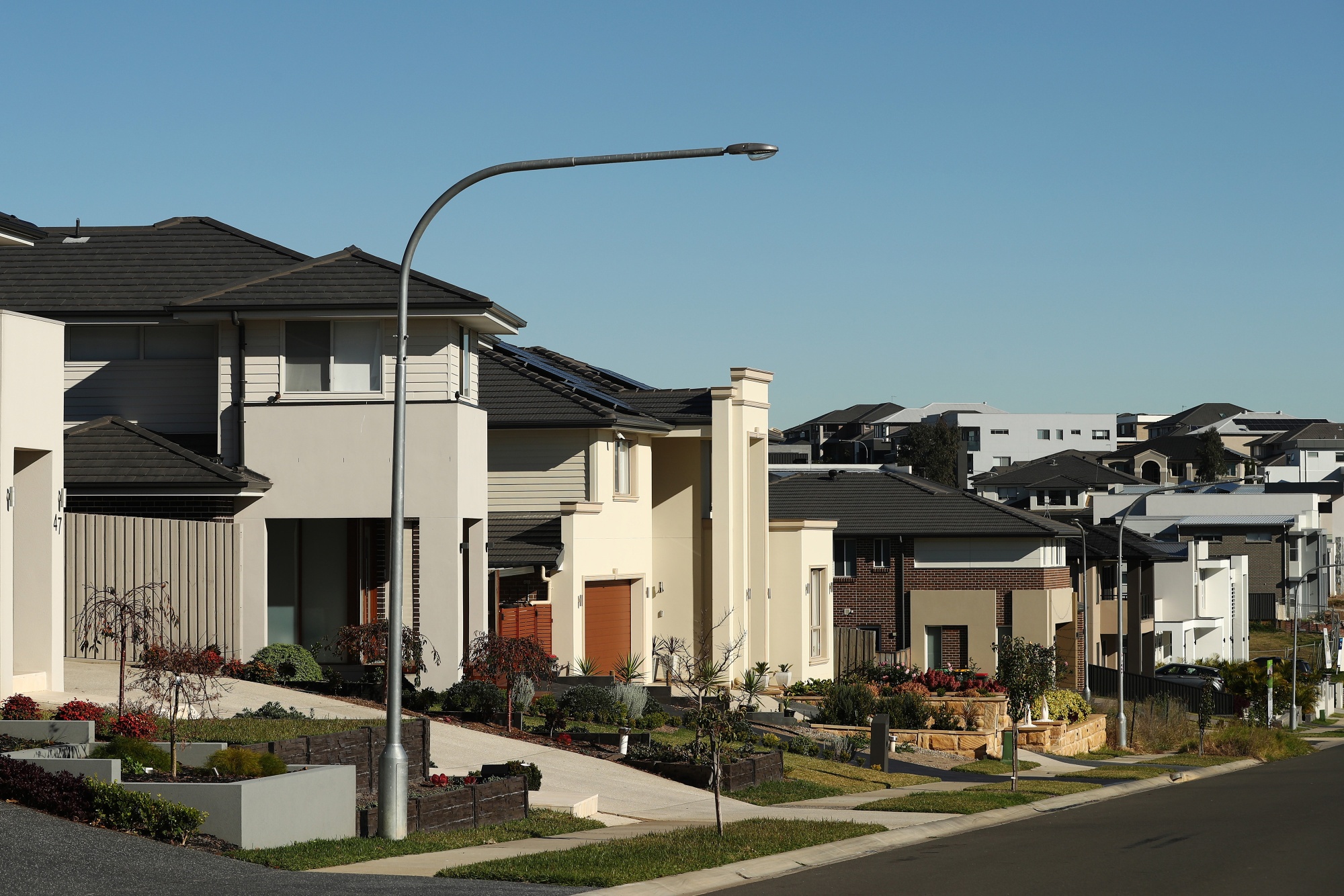 Homes stand in the Bella Vista suburb of Sydney, Australia, on&nbsp;June 3.&nbsp;