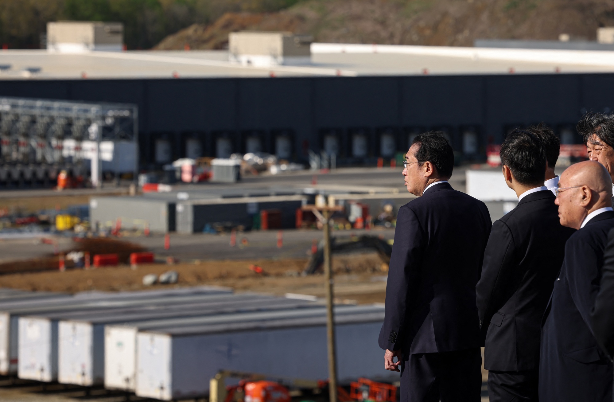 Fumio Kishida tours the new Toyota battery factory in Liberty, North Carolina&nbsp;on April 12.