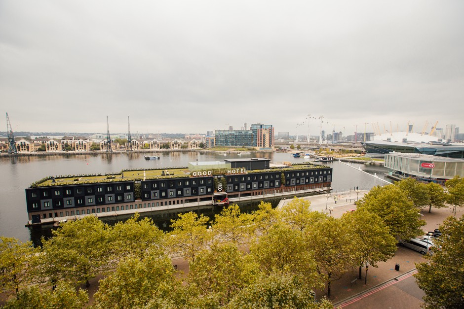 The floating hotel is currently docked in London.