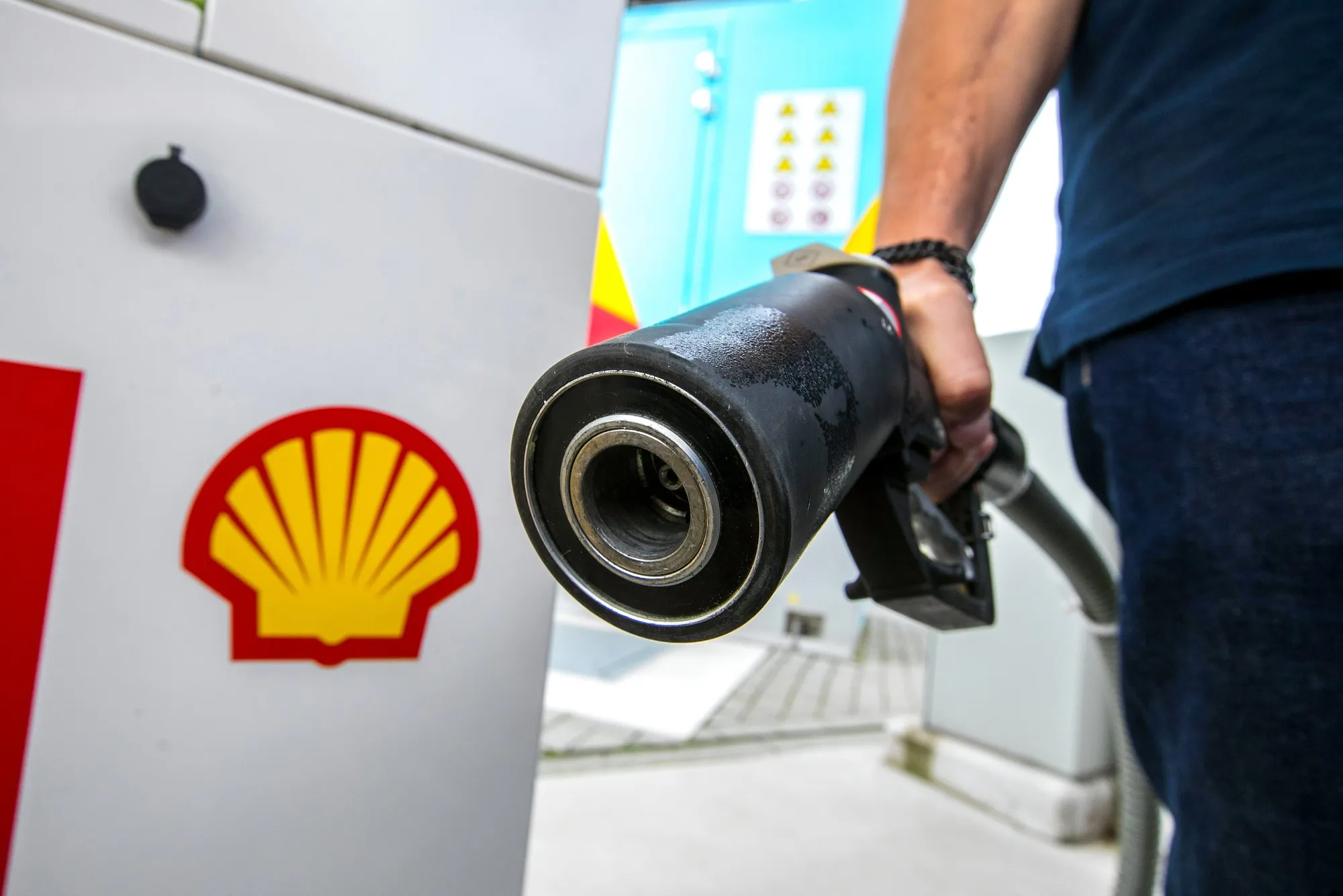 Hydrogen Vehicle Refueling at a Royal Dutch Shell Plc Gas Station 