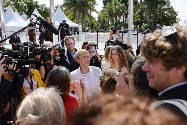 Judith Godrech Leads Moment To Stand Against Violence Against Women - The 77th Annual Cannes Film Festival