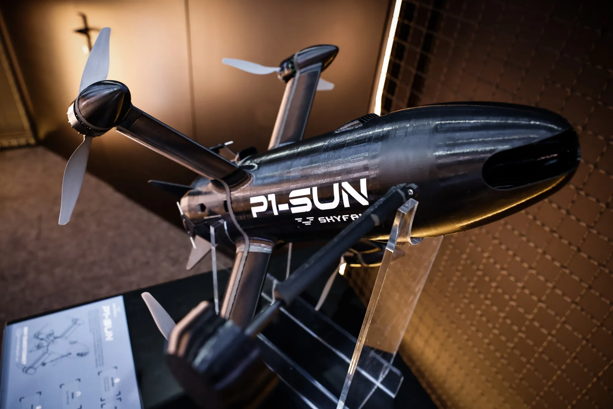 A P1-SUN inceptor drone from Ukrainian startup Skyfall. The EU is now trying to ramp up its own defense innovation capabilities.