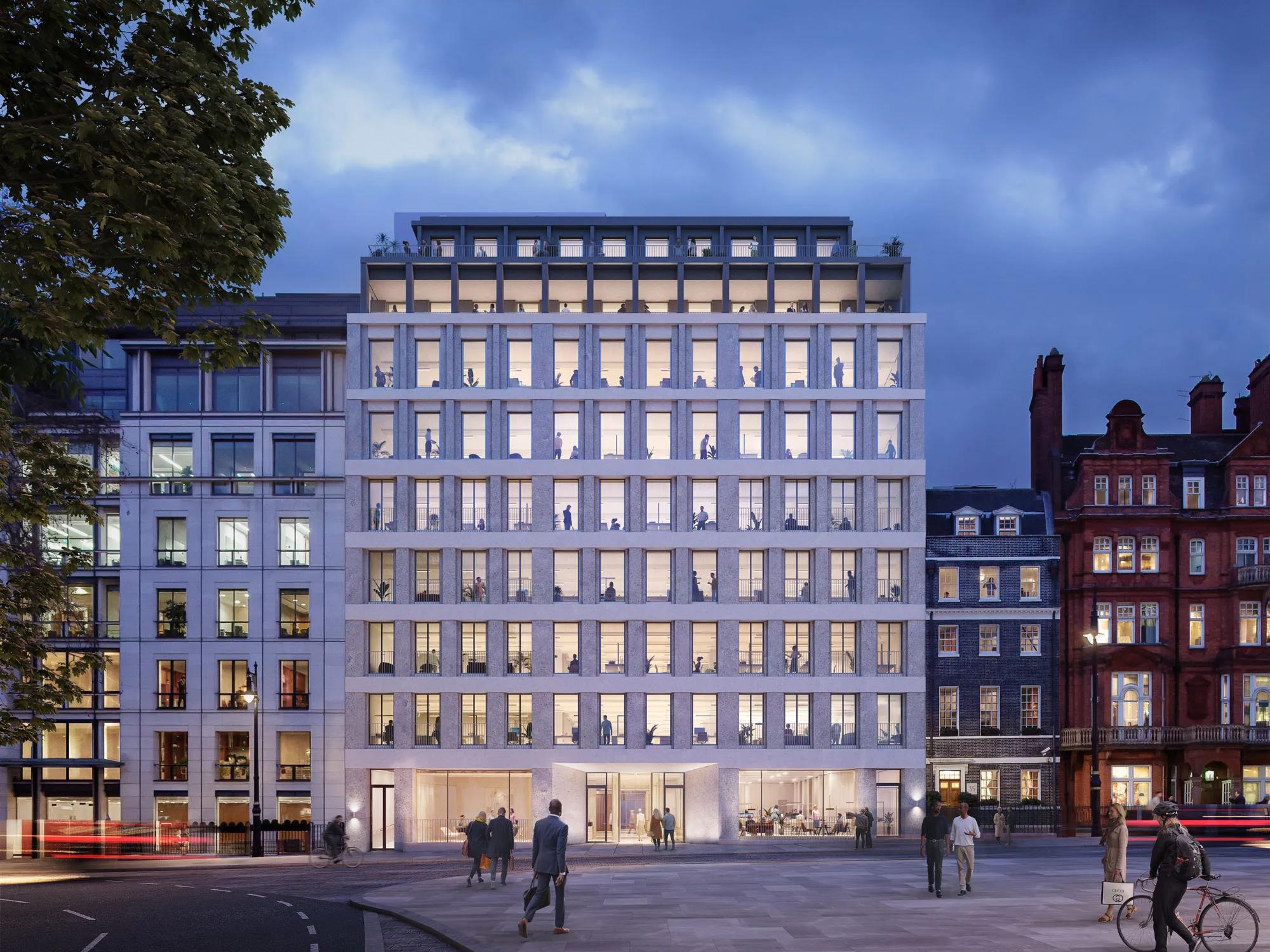 Illustration of Chanel's new headquarters in Mayfair, London.