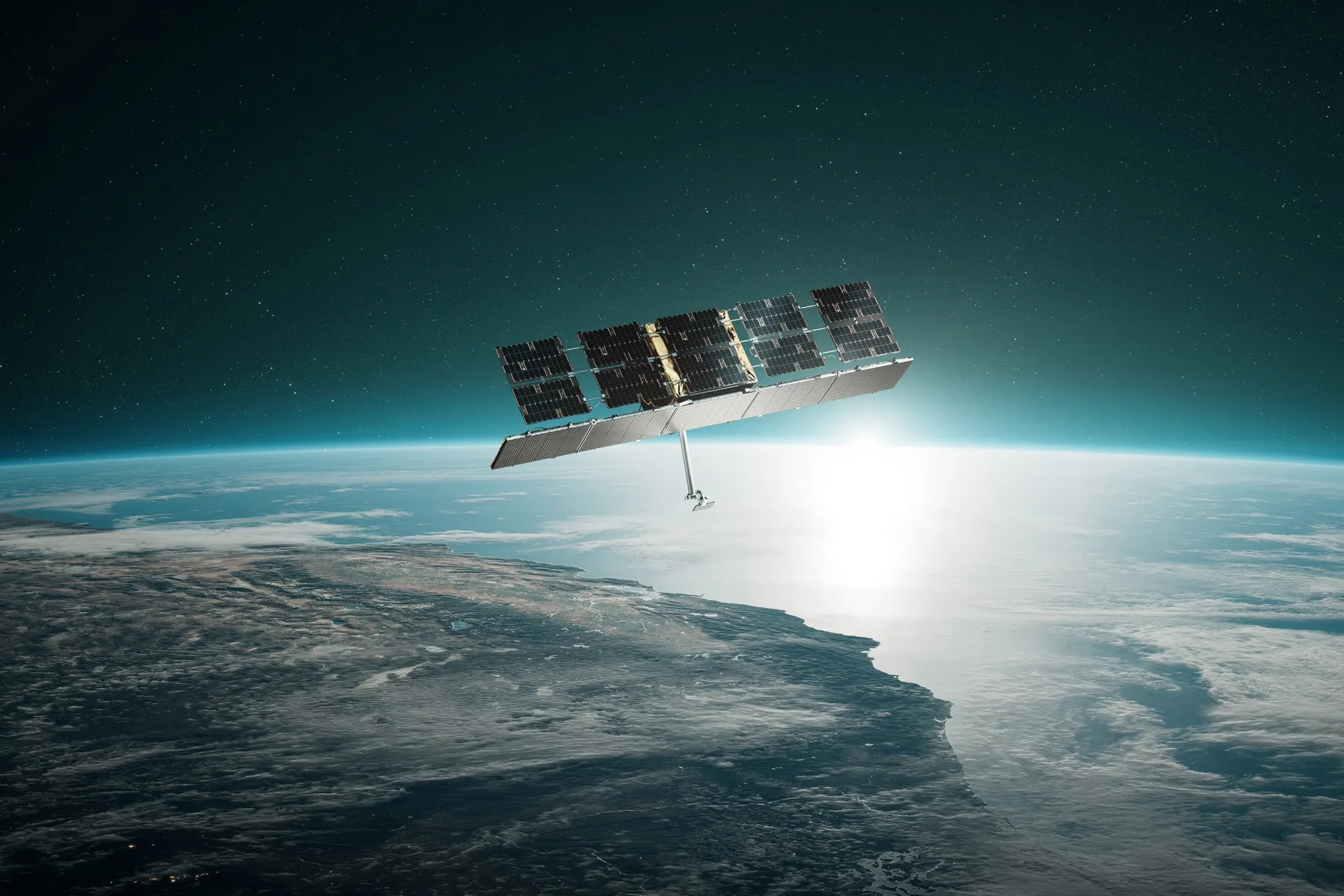 An illustration of an Iceye satellite.