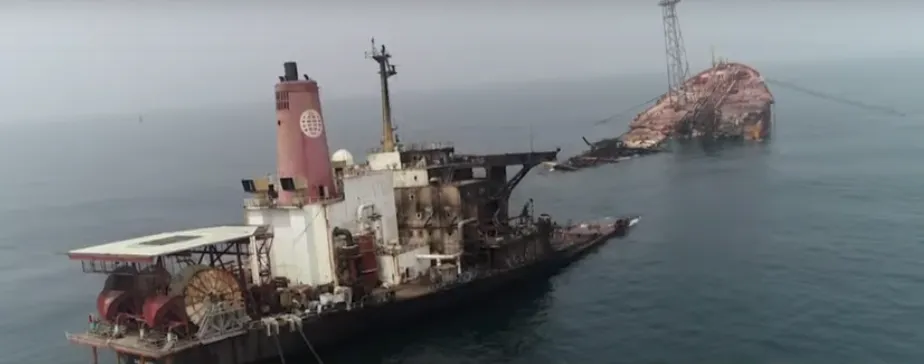 The wreck of the The Trinity Spirit.