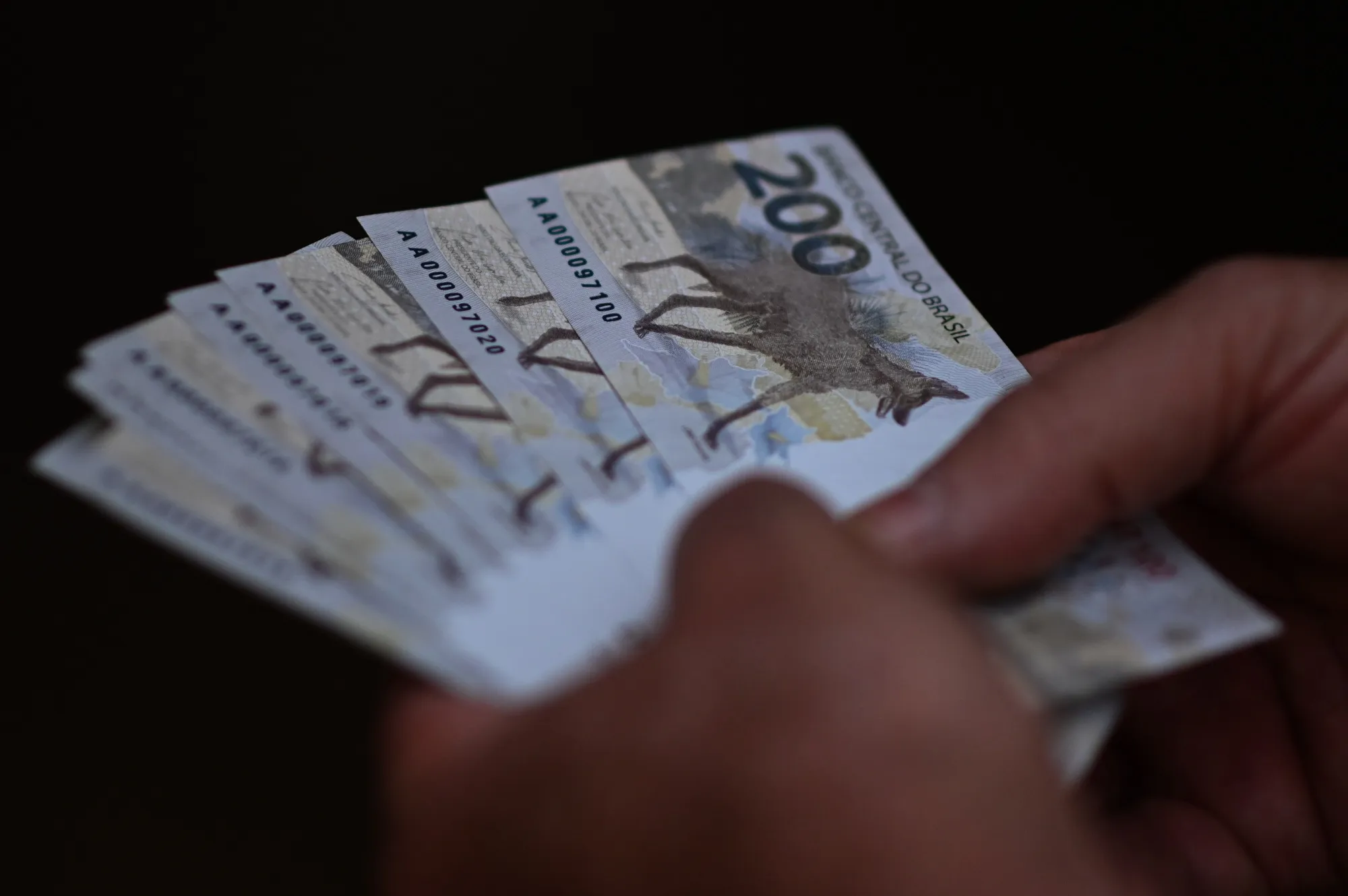 Reais banknotes.