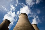 Cooling towers stand within the Drax Group Plc.'s power station complex near Selby.