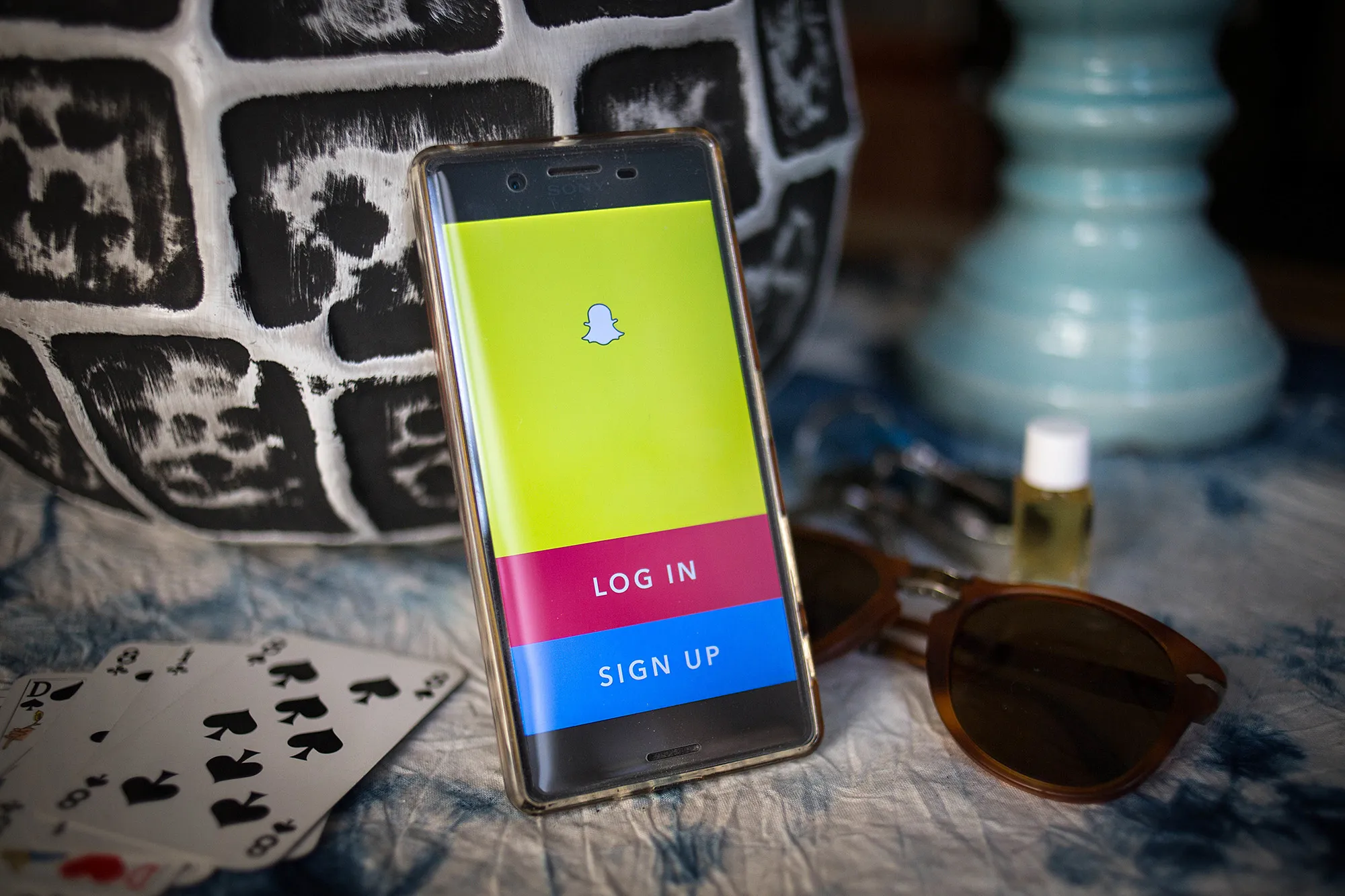 The SnapChat application on an Android&nbsp;smartphone.