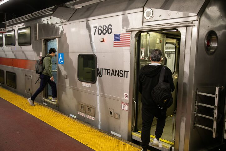 Commuters On New Jersey Transit As More Office Workers Returning