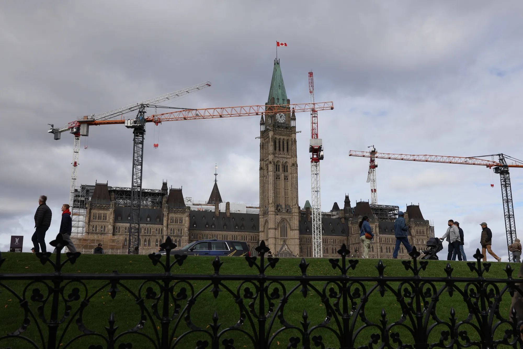 Construction on Parliament Hill in Ottawa, on Oct. 25.