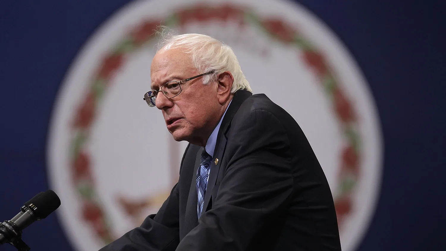 Senator Bernie Sanders speaks at George Mason University on Oct. 28, 2015, in Fairfax, Virginia.
