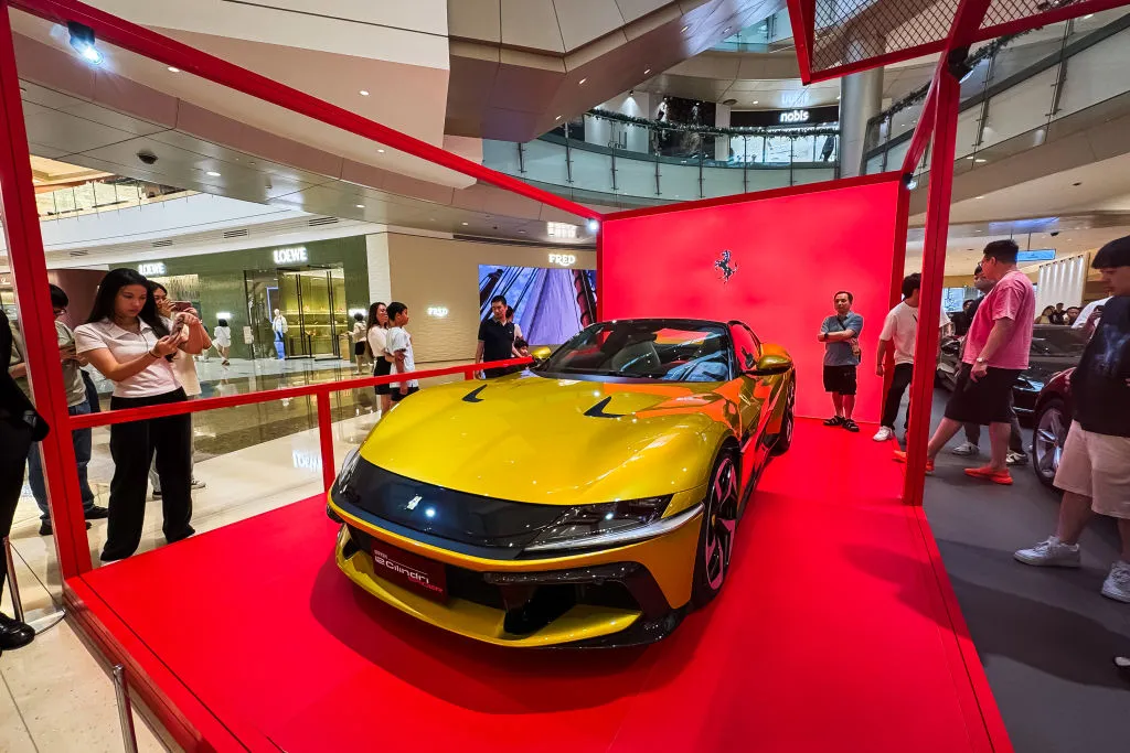 A Ferrari sports car during “A Ferrari Day” exhibition in Shenzhen, China.