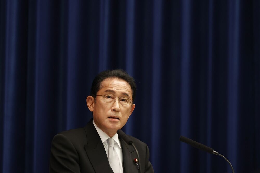 Fumio Kishida, Japan's prime minister, during a news conference after the cabinet reshuffle in Tokyo, Japan, on Wednesday, Aug. 10, 2022. 