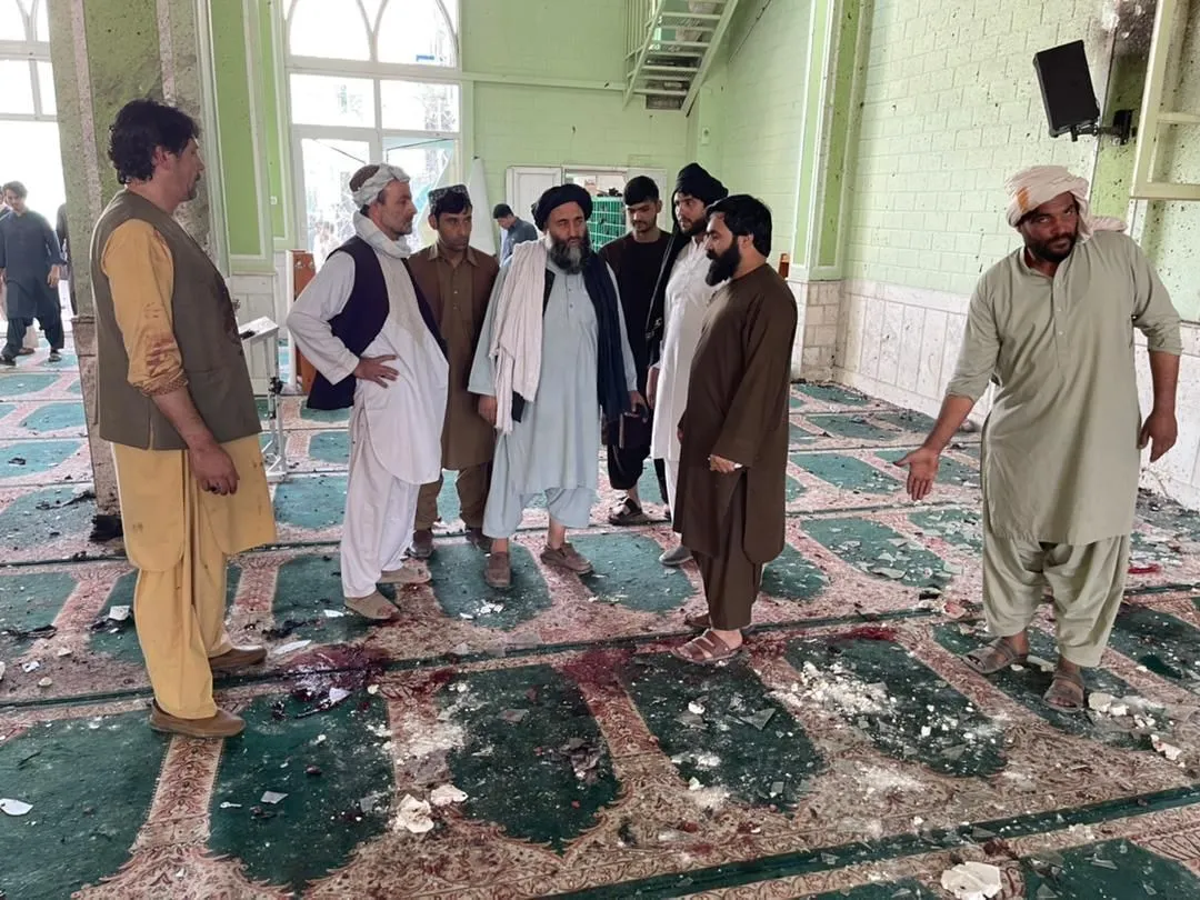 The scene after a bomb blast at a Shia community mosque in Kandahar province,&nbsp;Afghanistan, on Oct.&nbsp;15.&nbsp;
