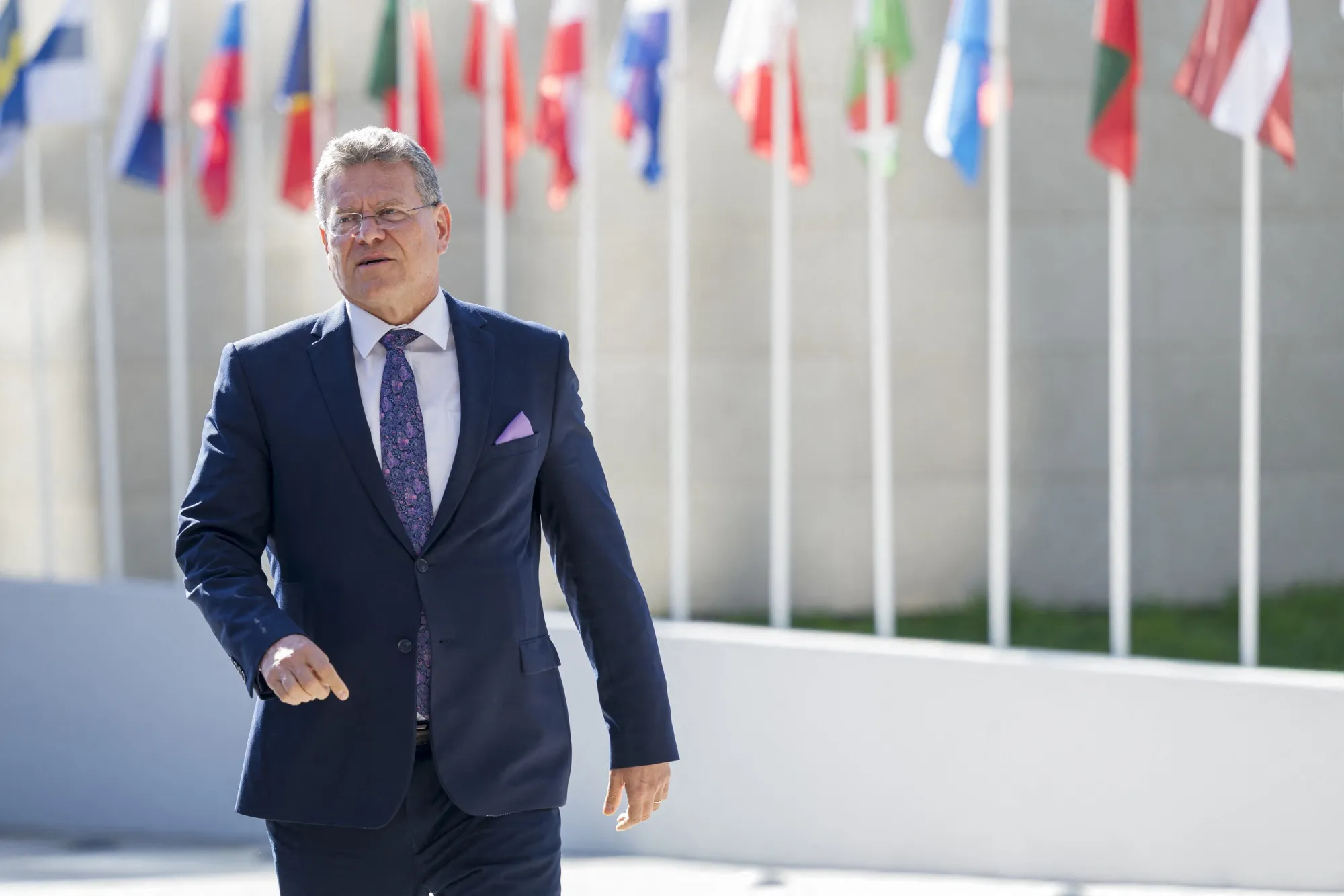Maros Sefcovic in Luxembourg on April 7.