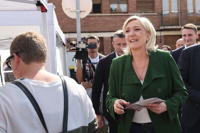 Marine Le Pen in Courrieres, northern France on June 21.