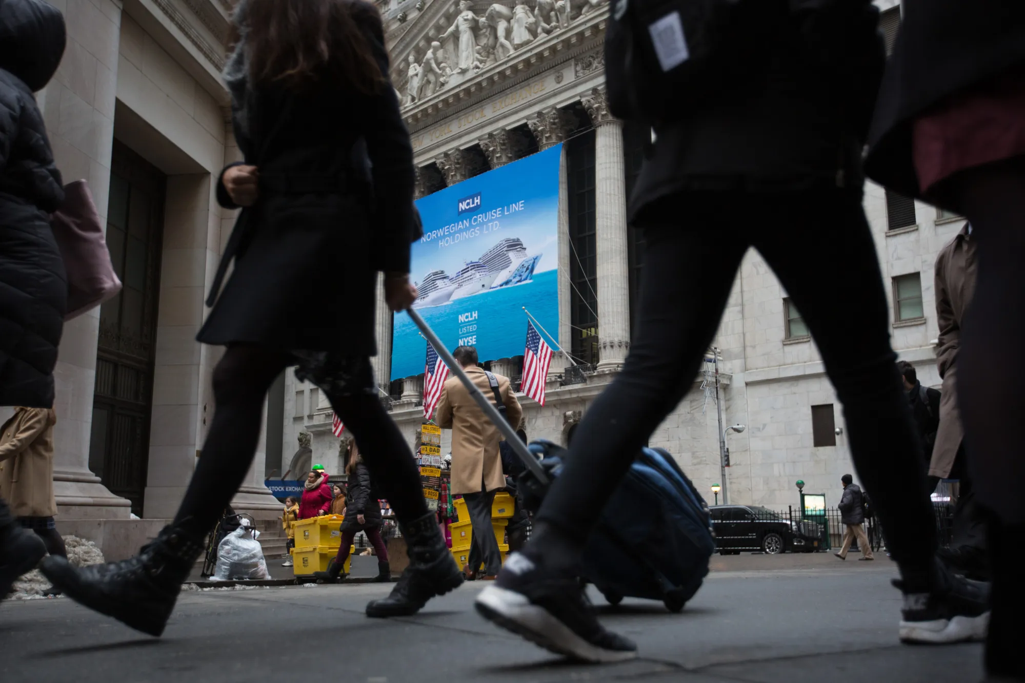 Trading On The Floor Of The NYSE As U.S. Stocks Rise, Dollar Slips