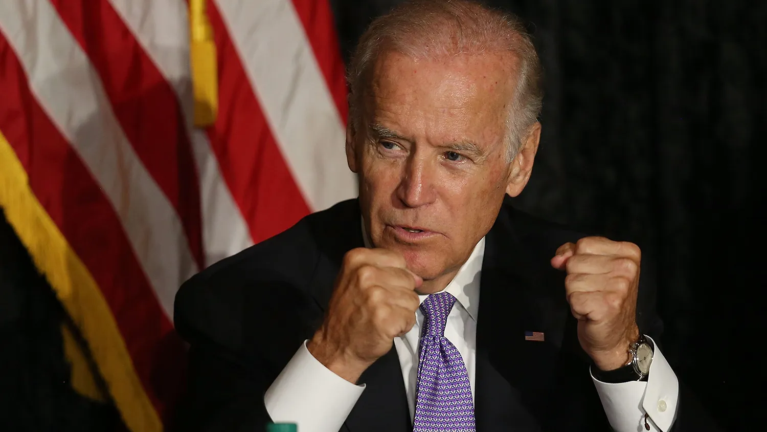 U.S. Vice President Joe Biden speaks as he meets with Jewish community leaders at the David Posnack Jewish Community Center to discuss the nuclear deal reached with Iran on September 3, 2015 in Davie, Florida.
