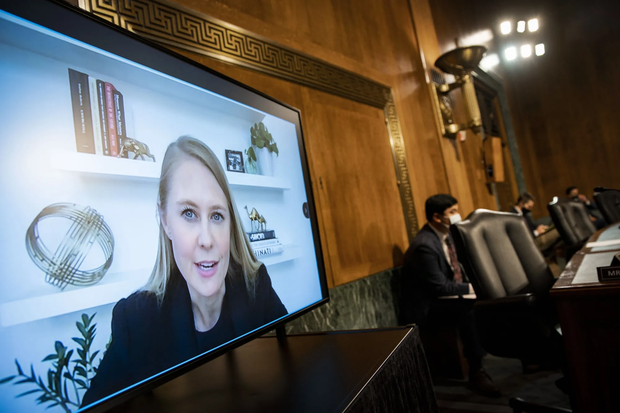 Twitter’s&nbsp;Lauren Culbertson speaks remotely during the&nbsp;Senate Judiciary Subcommittee hearing on April 27.