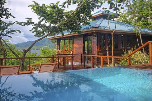 One of two treehouse suites at Secret Bay, in Dominica.