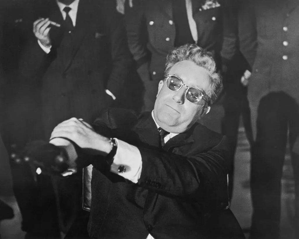 Peter Sellers as Dr. Strangelove in the 1964 film by Stanley Kubrick.