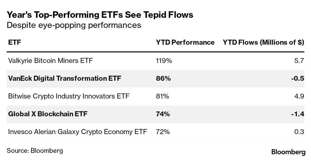 Best-Performing ETFs in 2023 Have Only Lured $12 Million - Bloomberg