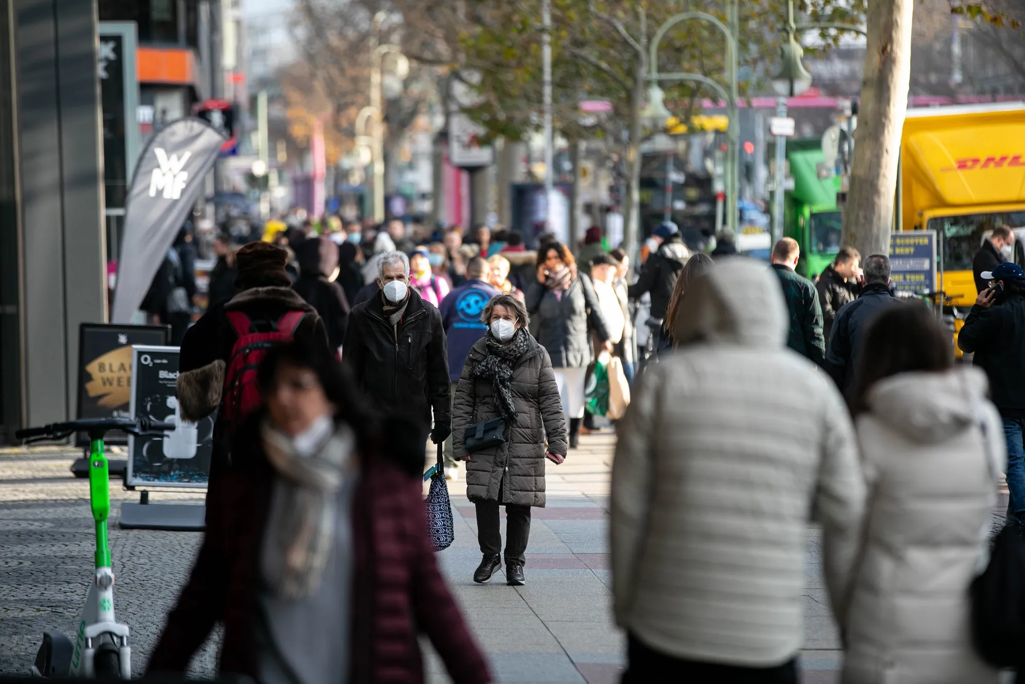 Shoppers on Kurfrstendamm, in Berlin, in 2021.&nbsp;