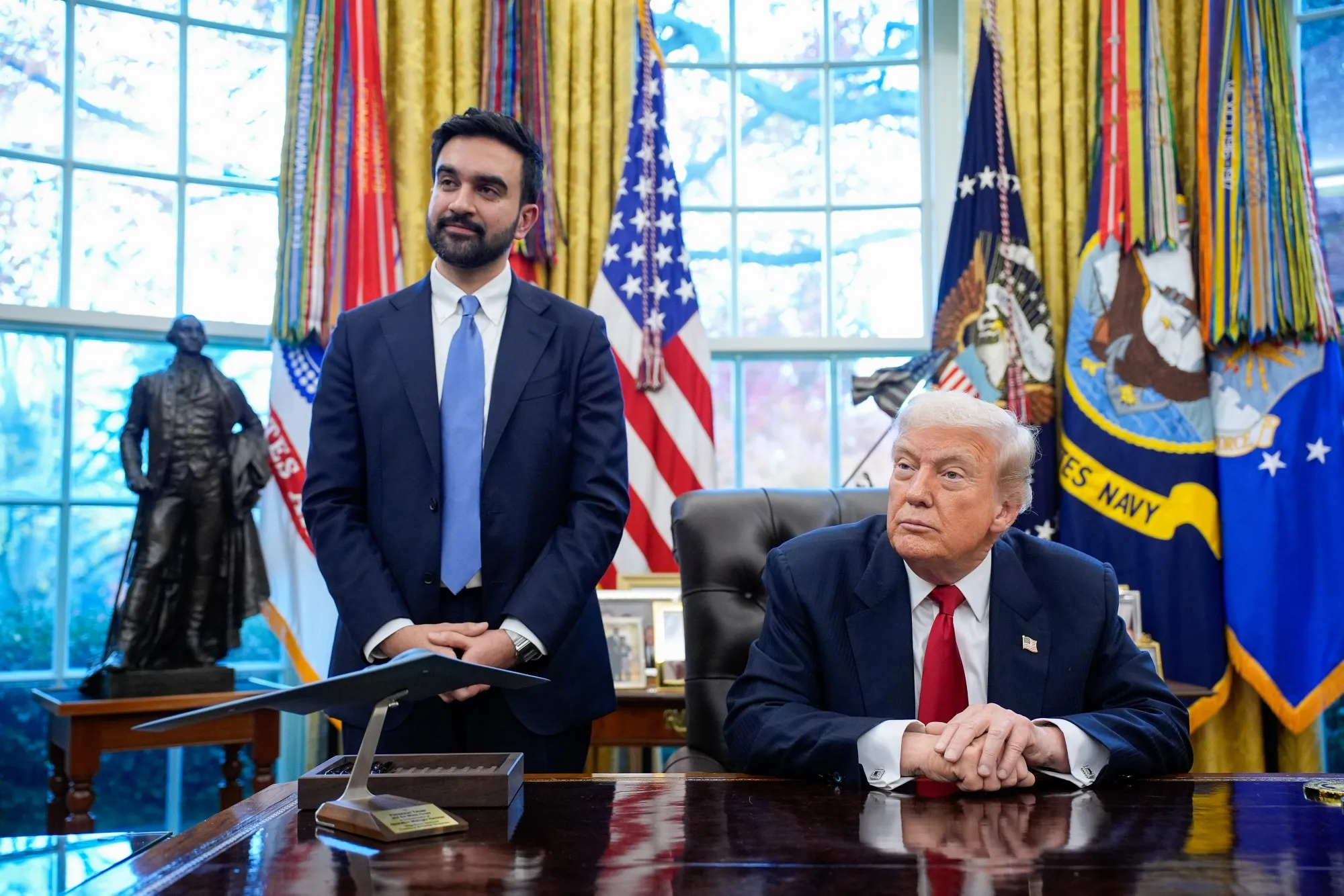 Mayor of New York Zohran Mamdani and President Donald Trump in Washington on Nov. 21.