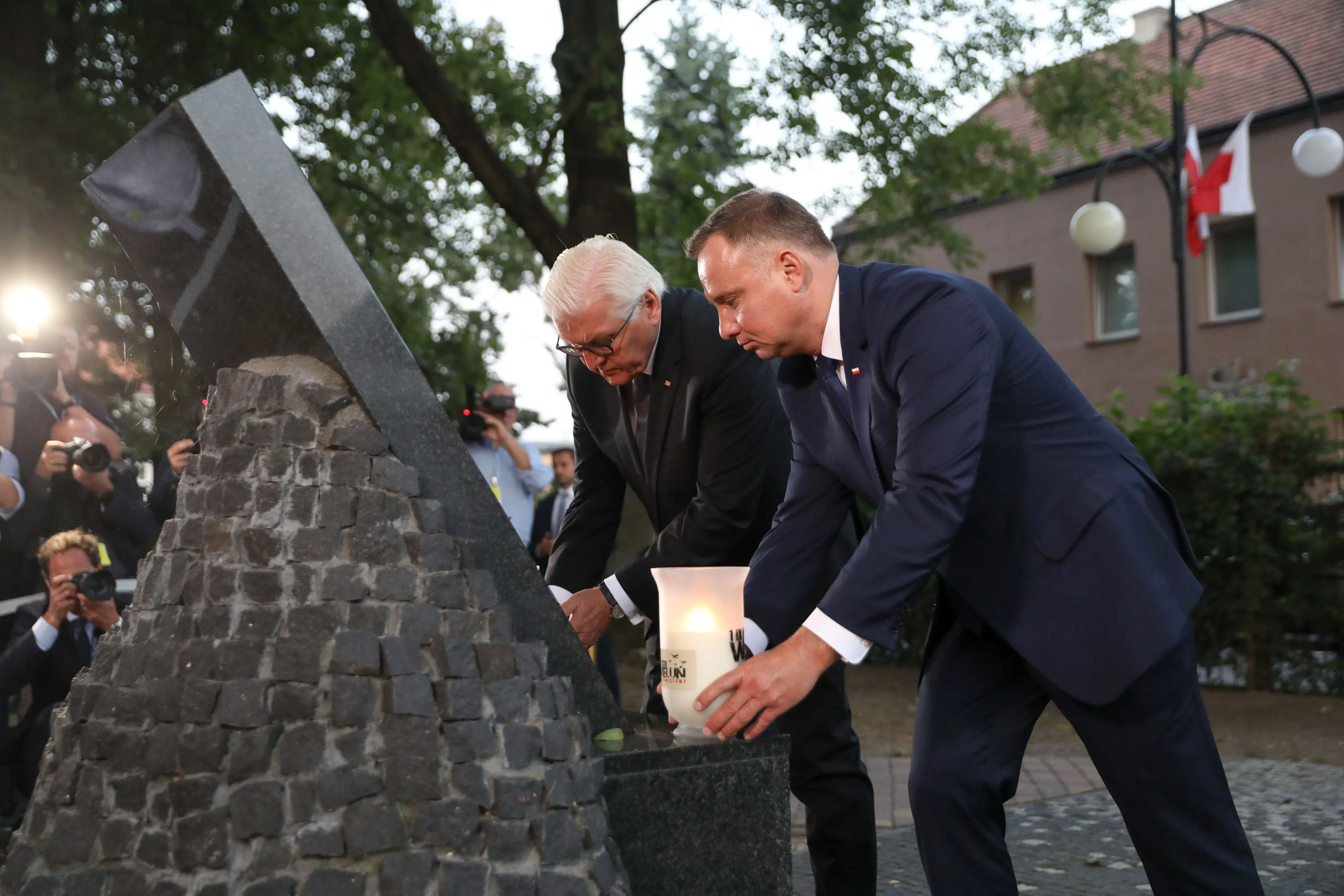 Frank-Walter Steinmeier and Andrzej Duda during an event marking 80 years since the start of World War II, Sept. 1.