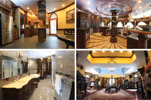 Among the castle’s curiosities is an auditorium and stage, a group shower, and a 1,400-square-foot kitchen.