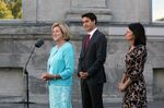 Helena Jaczek speaks alongside Justin Trudeau and Filomena Tassi at Rideau Hall in Ottawa on Aug. 31.