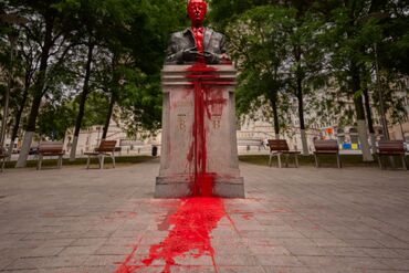 Vandalized Stateus in Brussels, Belgium
