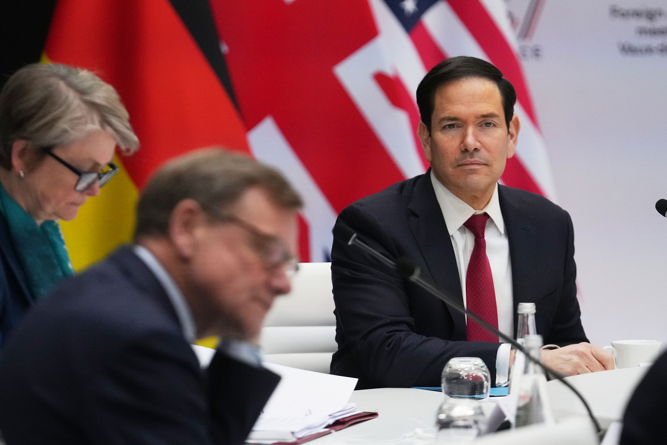 U.S. Secretary of State Marco Rubio at the G7 Foreign Minister's meeting in Cernay-la-Ville, France. March 27, 2026 Photographer: Michel Euler/AP Photo