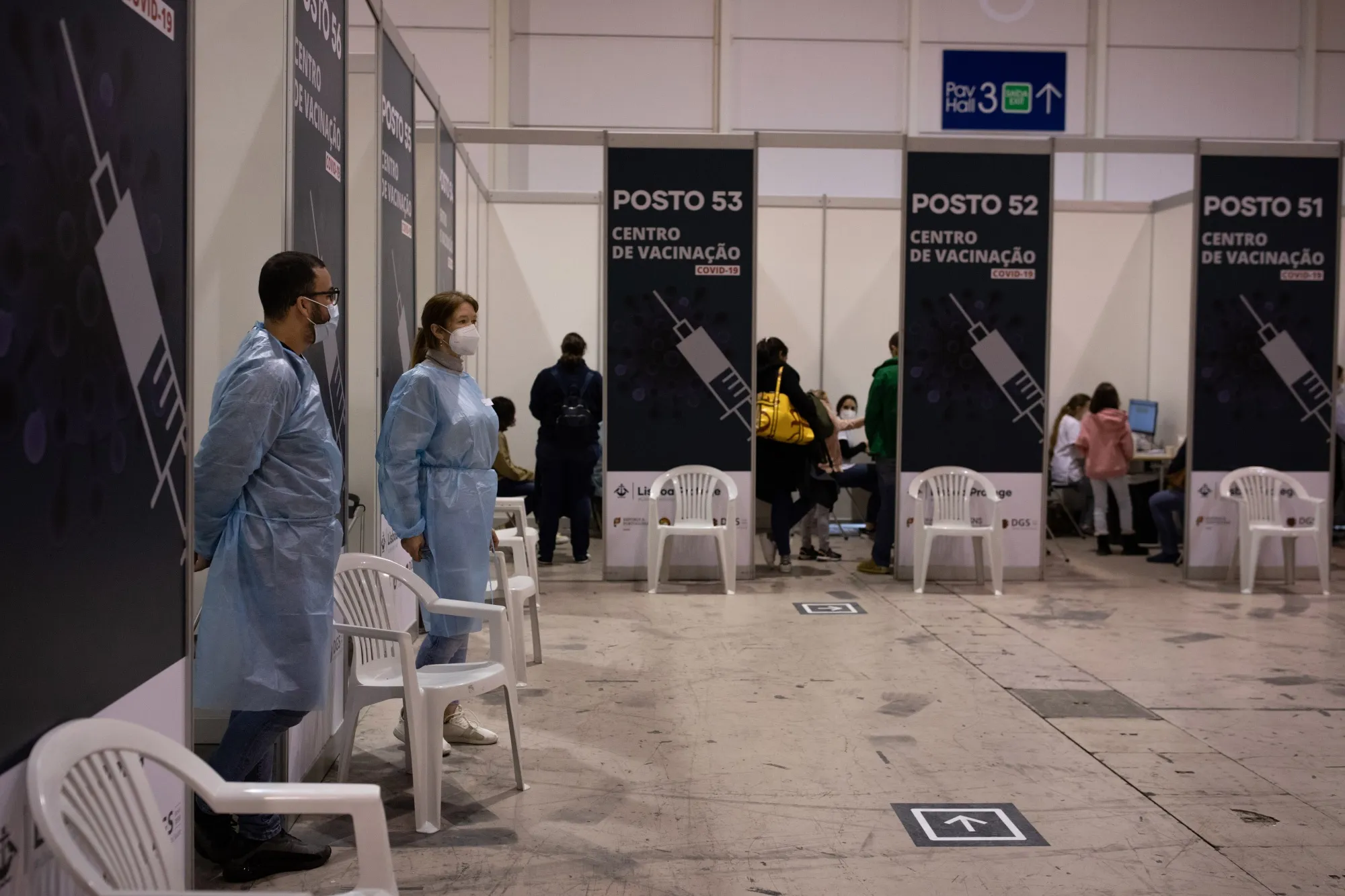 Mass vaccination Center as Omicron Hits Portugal